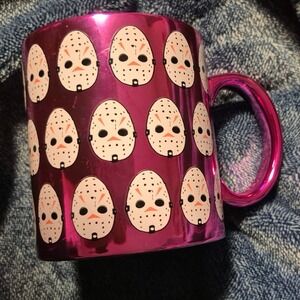 Friday the 13th Jason Voorhees Pink Metallic Coffee Mug Ceramic 20 oz